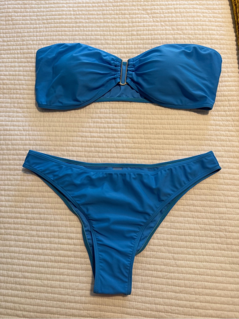 SHEIN Blue Strapless Bandeau Bikini Set